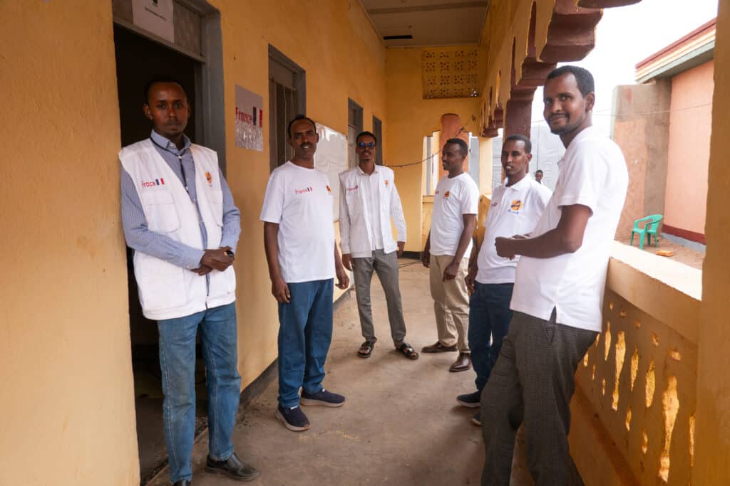 Members of the NGO ALIMA's medical team gathered outside the organization's office in the Afder zone, Ethiopia.
