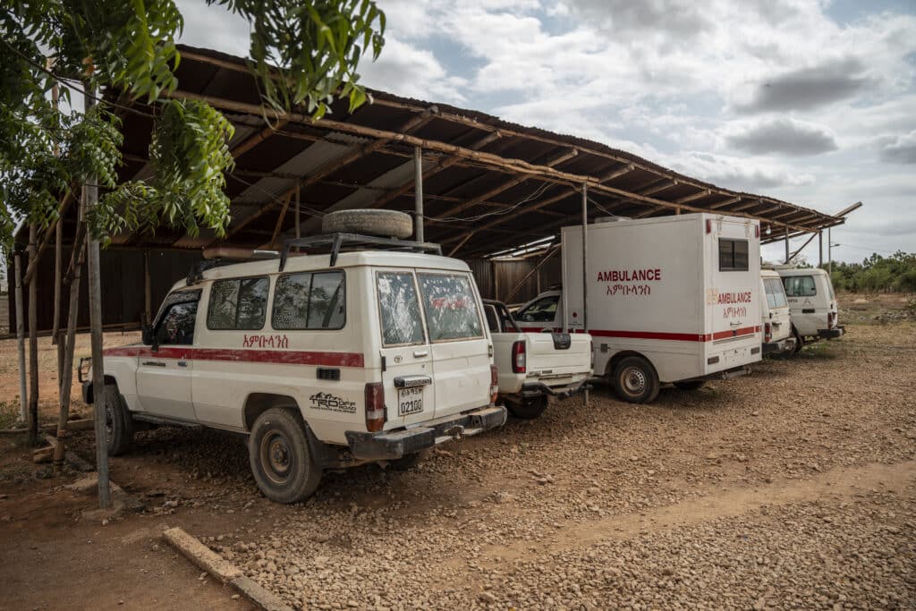 View of Hargelle Hospital in the Afder zone, a medical facility supported by the NGO ALIMA in Ethiopia.