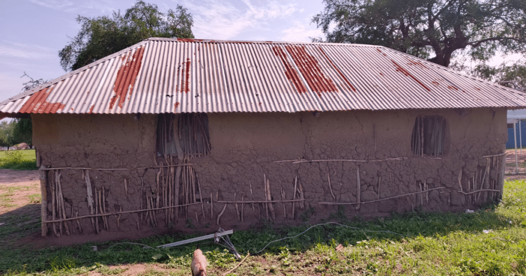 Meer 1 primary health care unit, with walls crumbled away due to years of heavy rain, Akobo